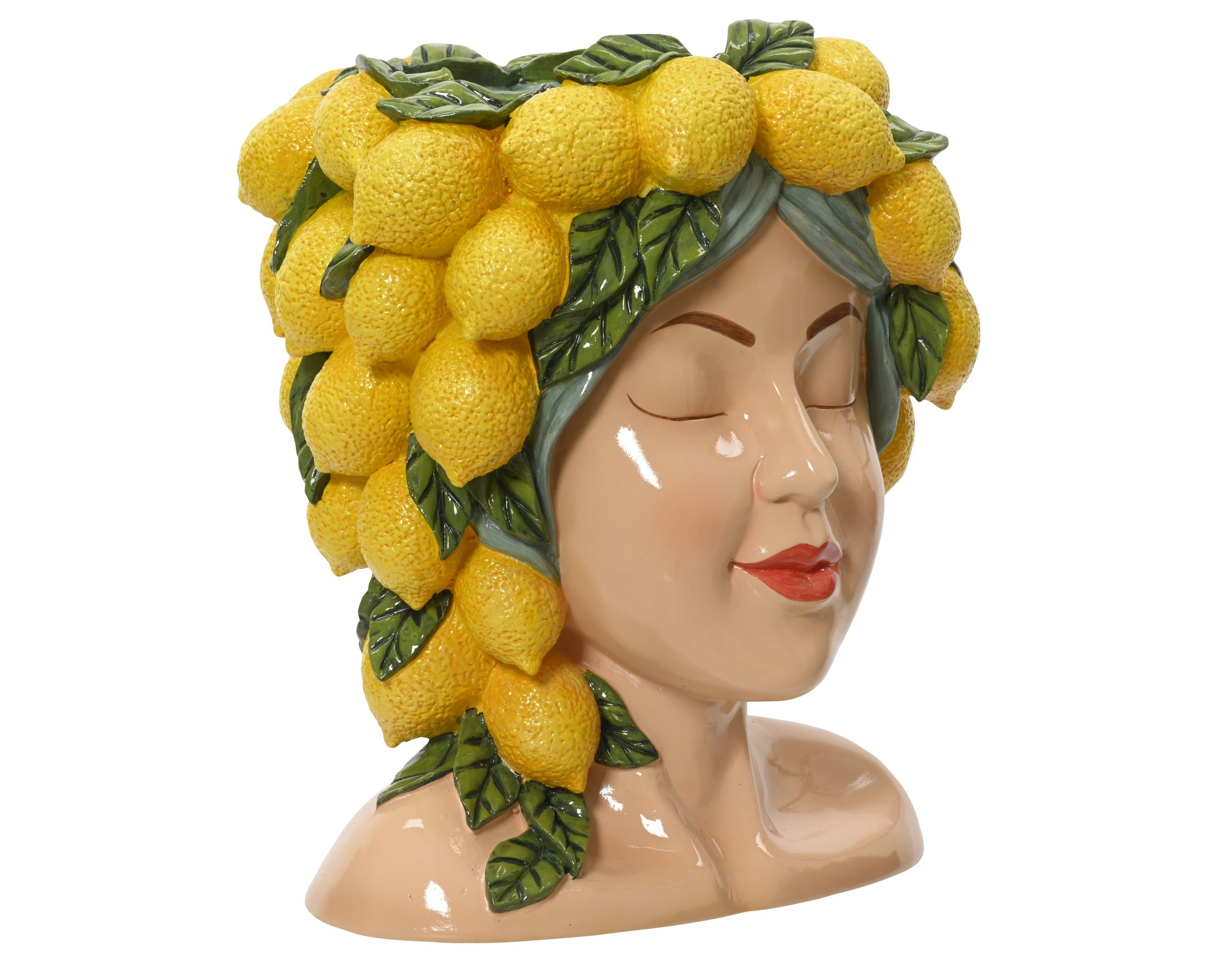 Lemon headress planter (23.5cmH)