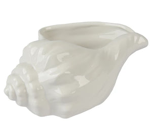 White Sea shell shaped planter