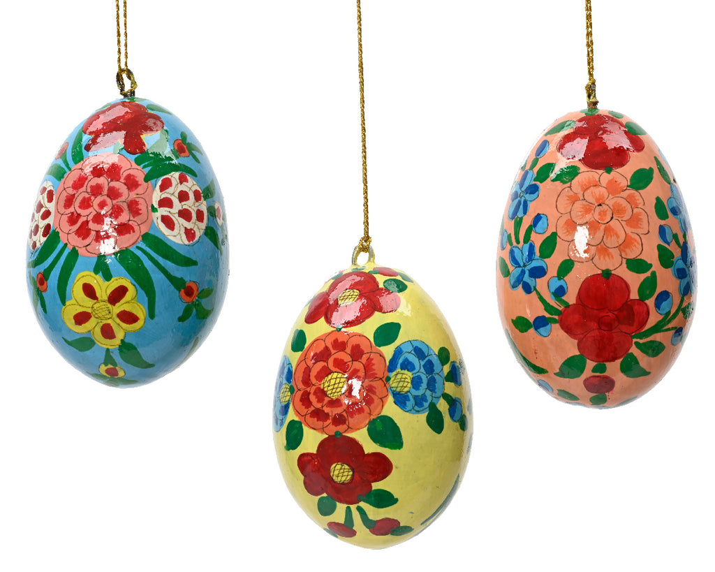 Colourful handpainted lacker hanging egg (3 Styles)