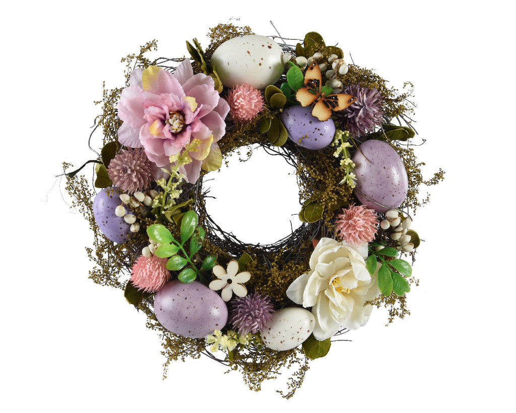 Pastel egg and floral candle ring