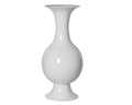 Tall off white enamel vase