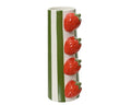 Striped glazed vase with strawberry detail