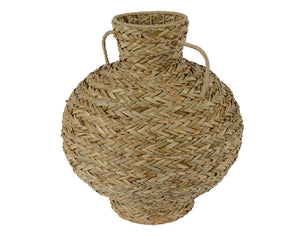 Sea grass vase with handles