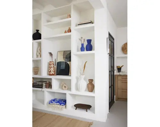 Off white large fluted vase