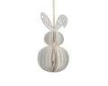 White Easter bunny honeycomb paper decorations
