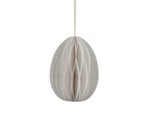 White egg shaped paper hanging decoration