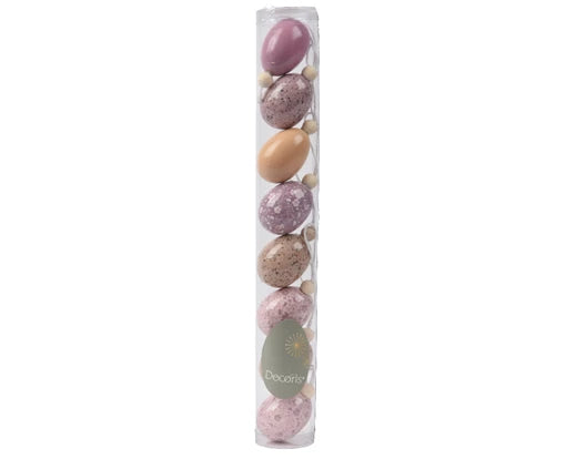 Tube of 6 Easter egg  shatterproof hanging decorations