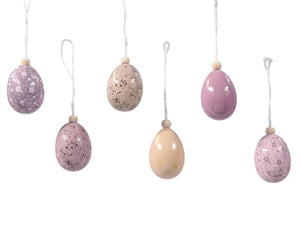 Tube of 6 Easter egg  shatterproof hanging decorations