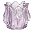 Coloured glass tulip head tealight holder