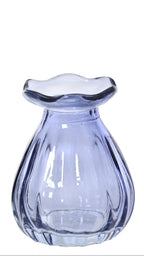 Ribbed glass bud vase with flute top