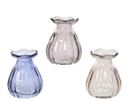 Ribbed glass bud vase with flute top