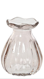 Ribbed glass bud vase with flute top