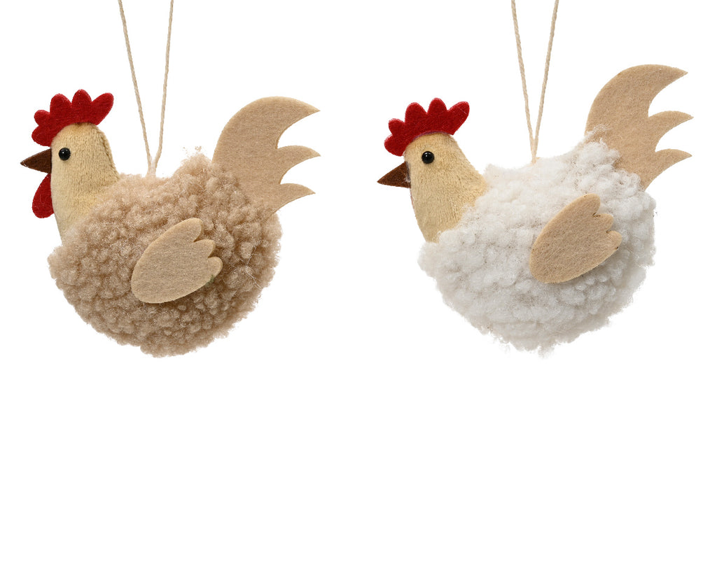 Fluffy chicken hanging dec