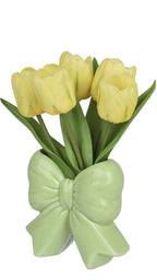 Tulip bouquet in bow vase