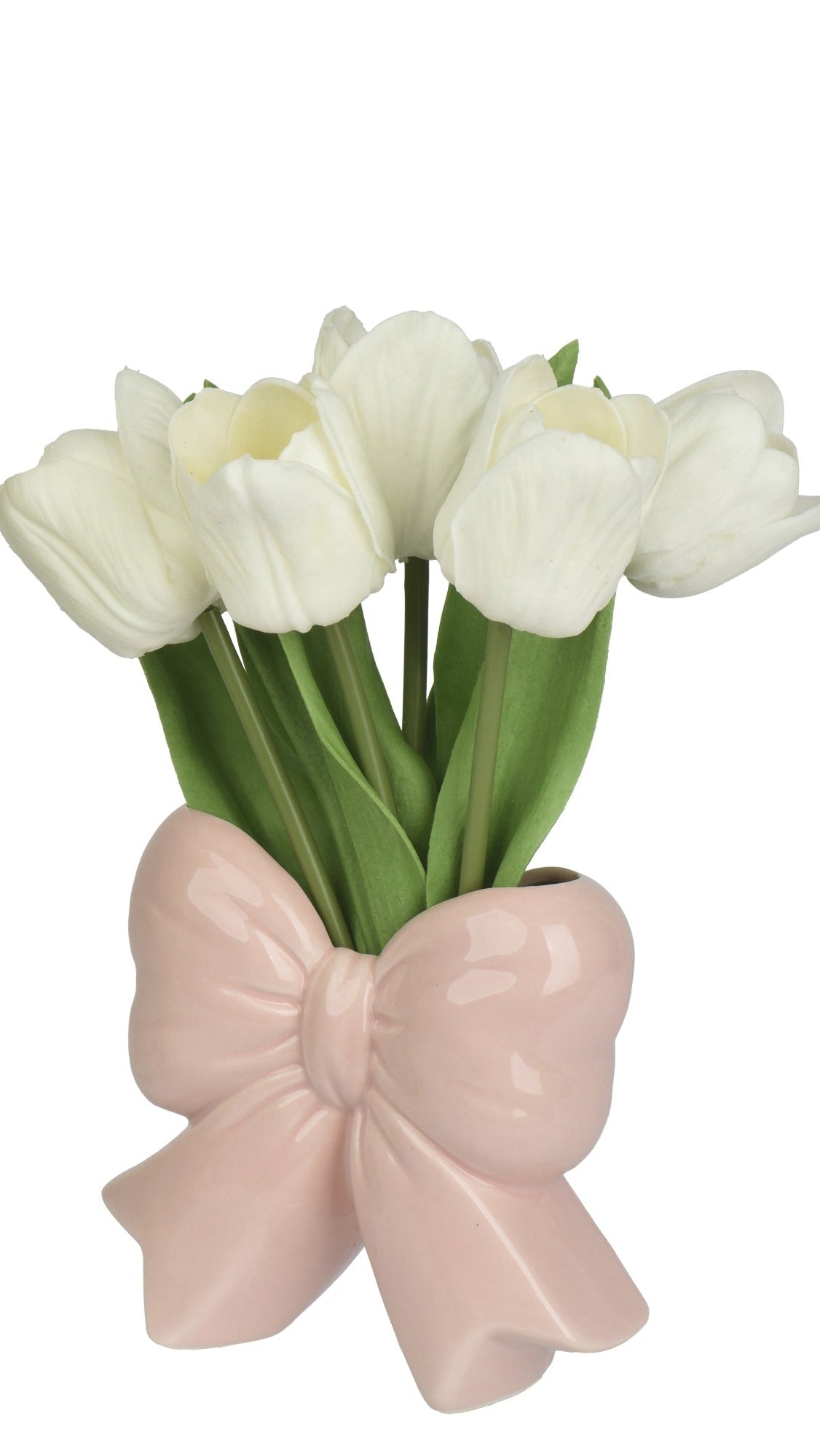 Tulip bouquet in bow vase