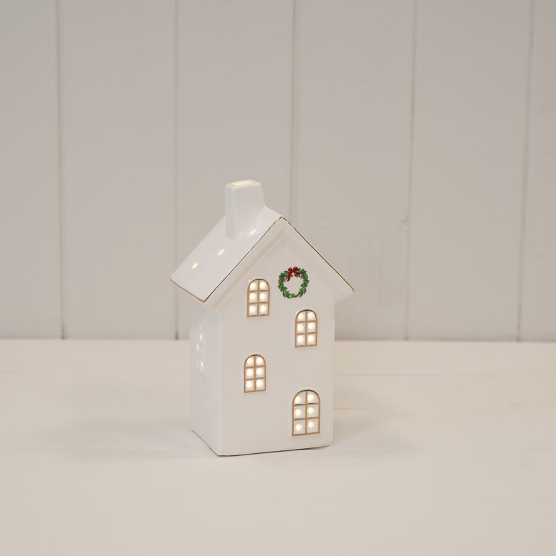 LED White house with wreath