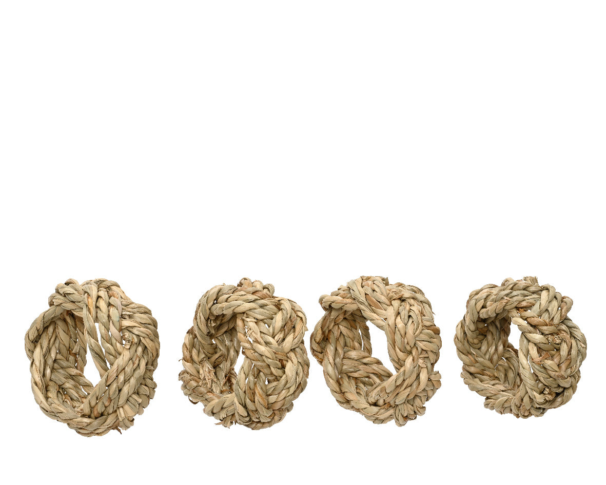 Set of 4 seagrass napkin rings