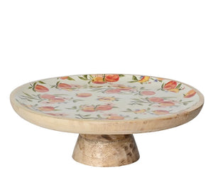 Cake stand with peach decoration