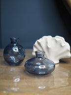 Mini clear blue glass bud vase