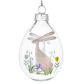 Pastel Meadow Glass Egg w Hare