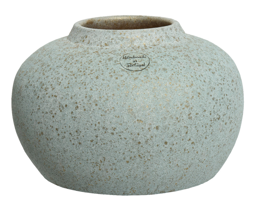 Terracotta grey planter with gold speckled detail (Small)