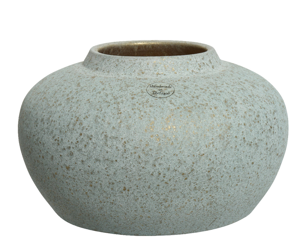Terracotta grey planter with gold speckled detail (Large)