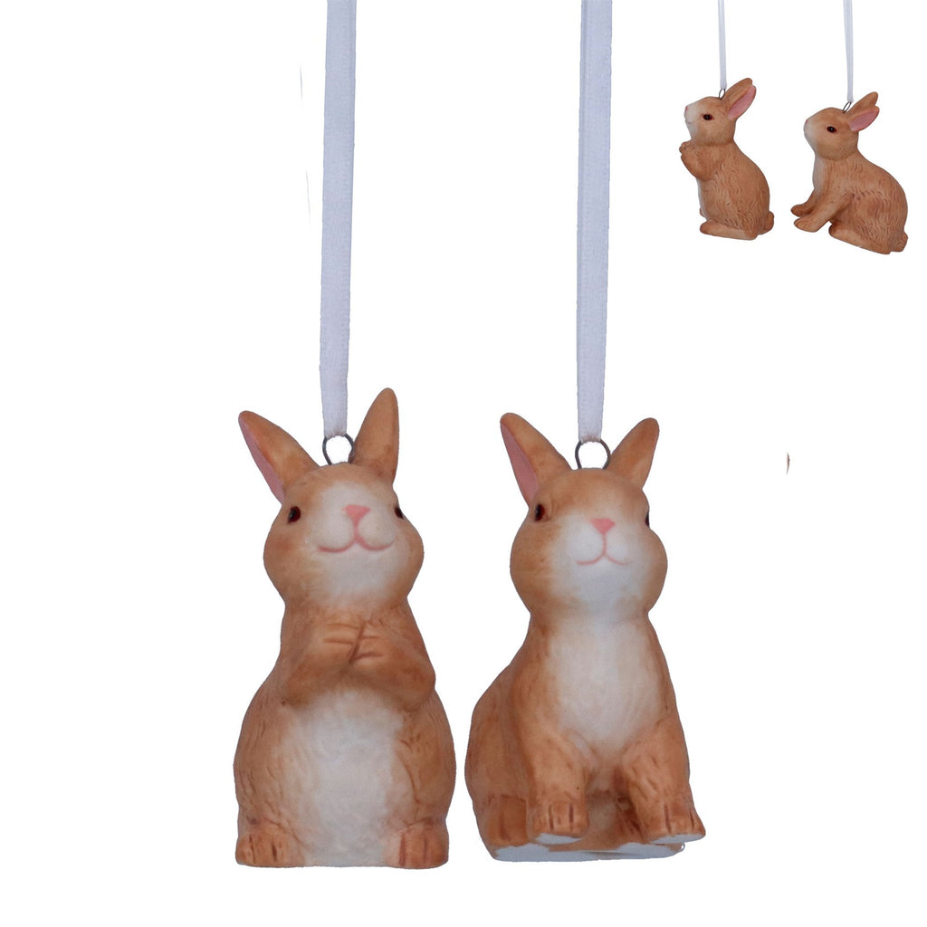 Brown ceramic bunny hanging dec (2 Styles)