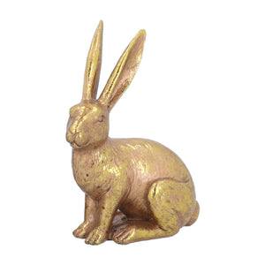 Gold Resin Hare Ornament, Large