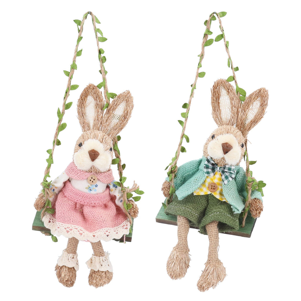 Mr/Mrs Bristle Bunny on Swing