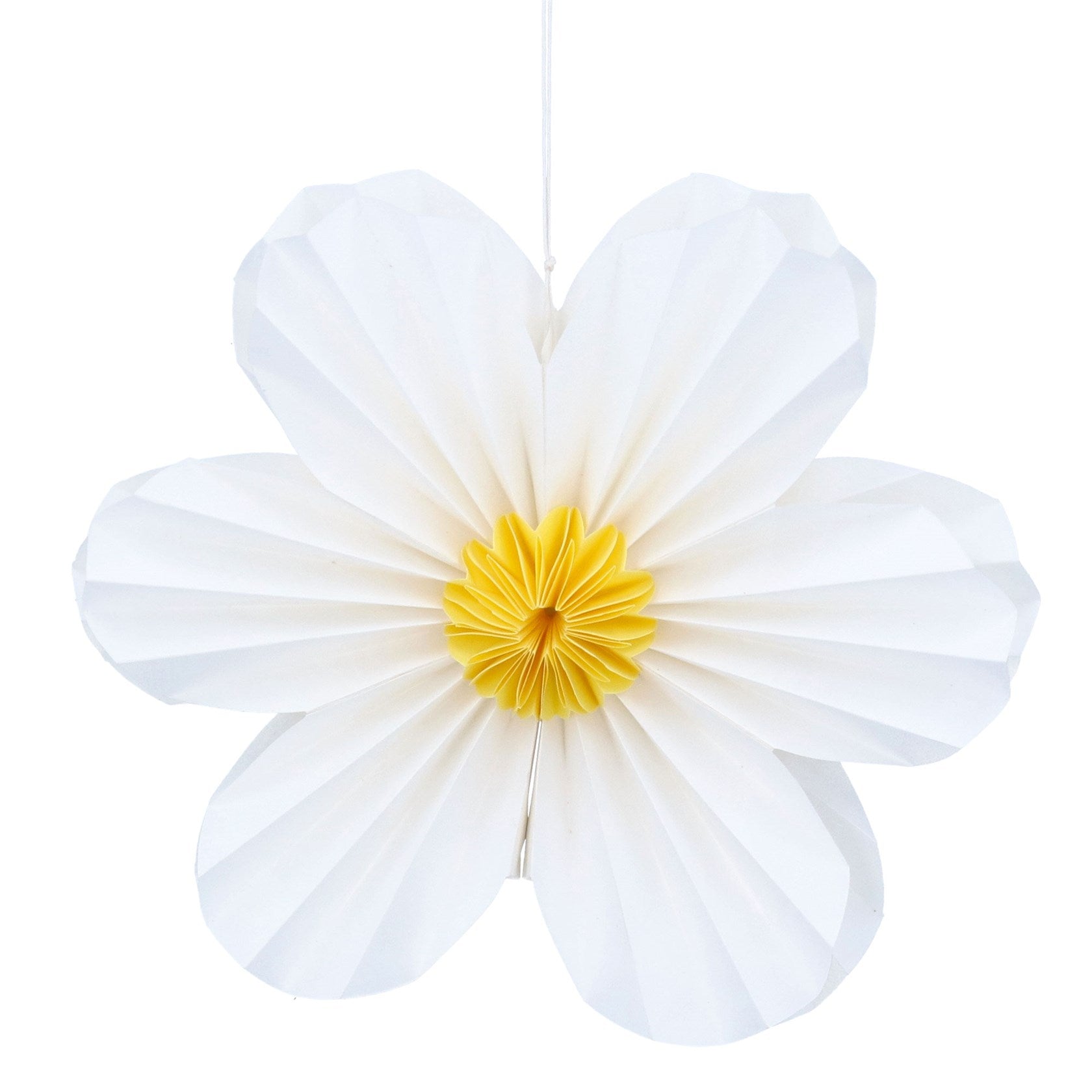 White six petal paper flower hanging dec