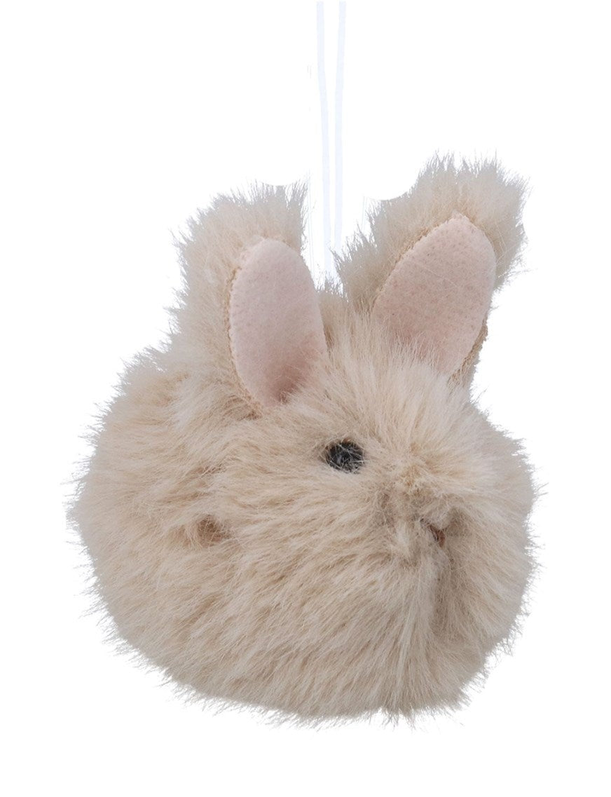 Natural/white fluffy bunny hanging dec
