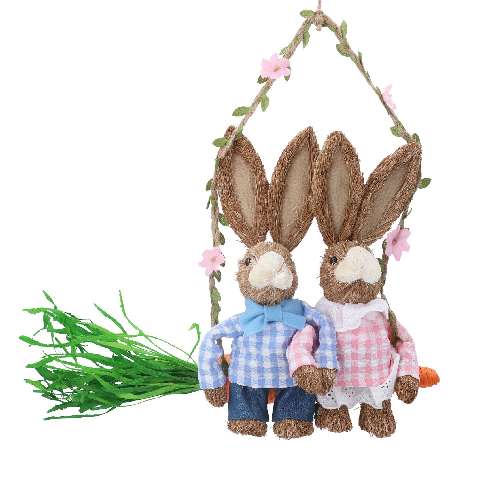 Mr & Mrs Bristle Bunny on Carrot Swing