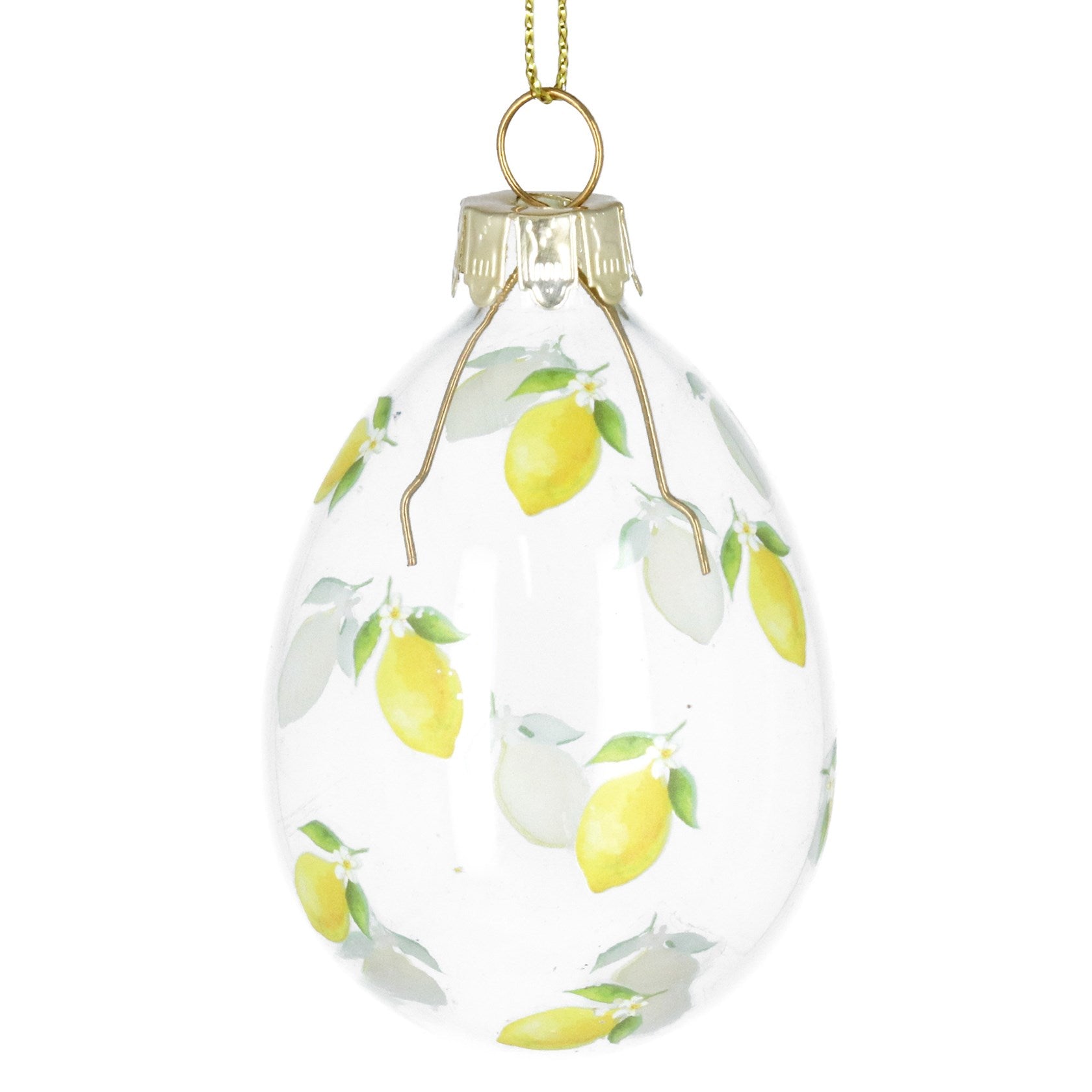 Lemon Clear Glass Egg Dec