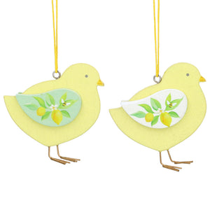 Lemon Chick Wooden hanging dec