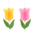 Yellow/Pink Felt 3D Tulip Dec