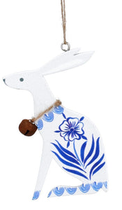 Country flowers wooden hanging bunny