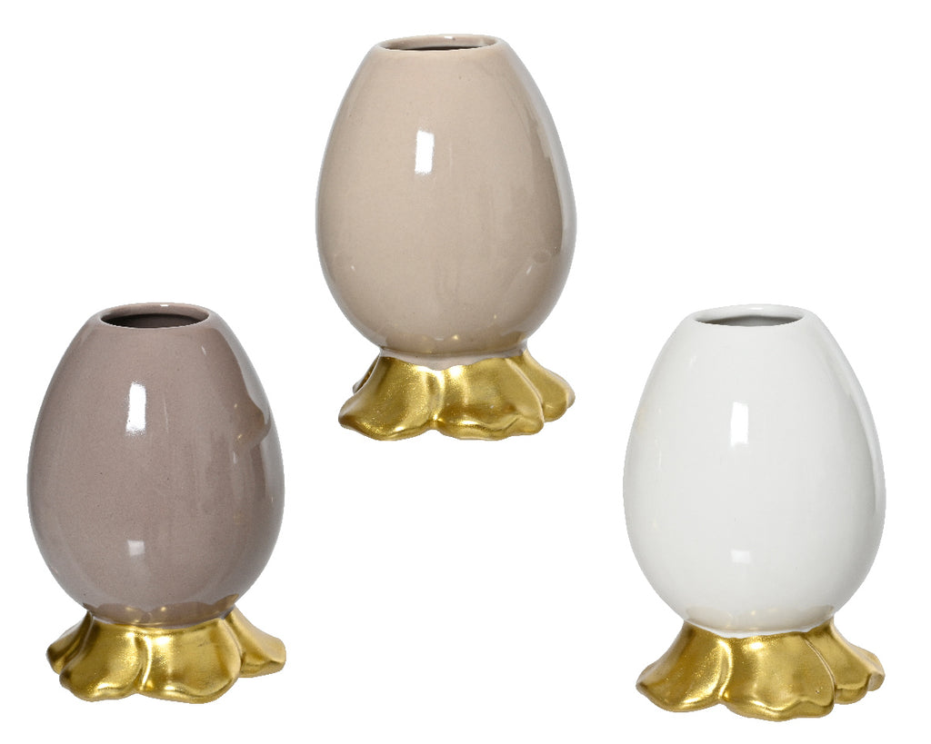 Egg shaped vases