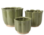 Green tulip shaped planter