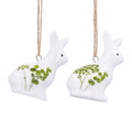 Spring Hedgerow ceramic bunny hanging decoration