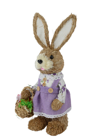 Lilac grass bunnies with basket or spade