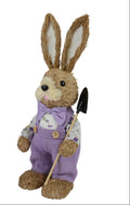 Lilac grass bunnies with basket or spade