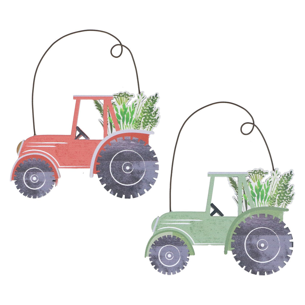 Wood tractor hanging decs