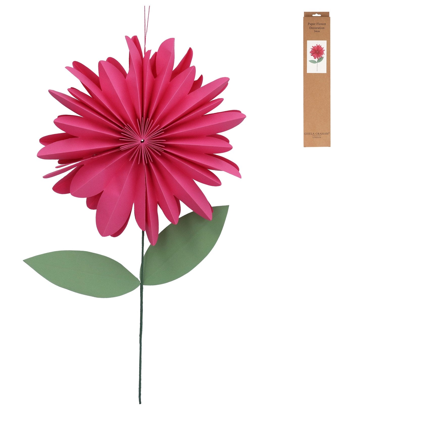 Hot pink paper flower dec