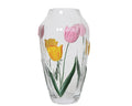Painted tulips glass vase