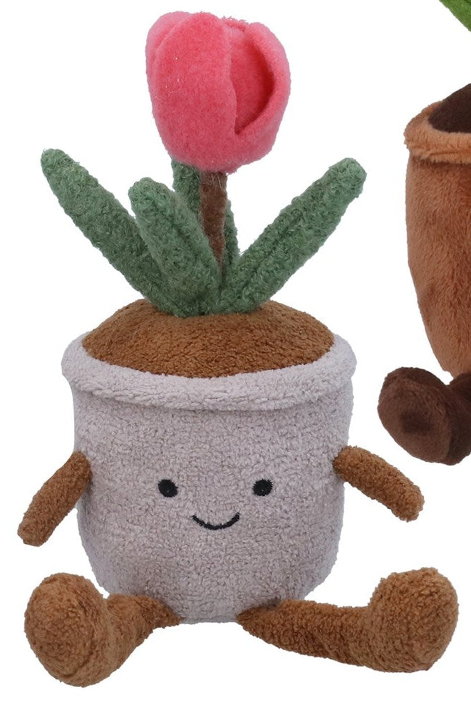 Plush potted flowers shelf sitters