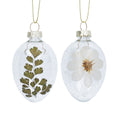 Clear glass egg dec - Pressed flowers
