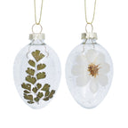 Clear glass egg dec - Pressed flowers