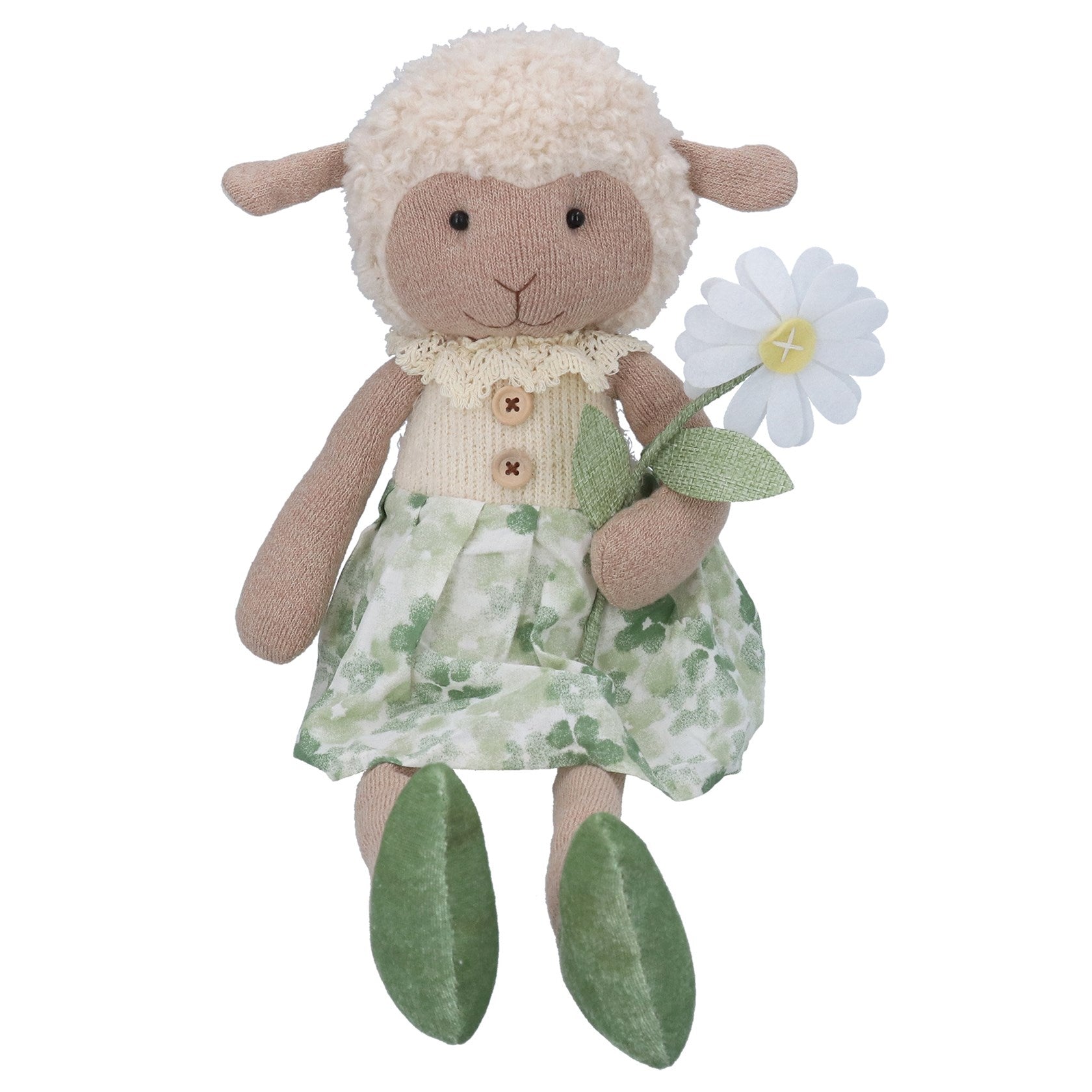 Fabric shelf sitter 28cm - dressed lamb