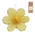 Yellow gingham paper flower hanging dec