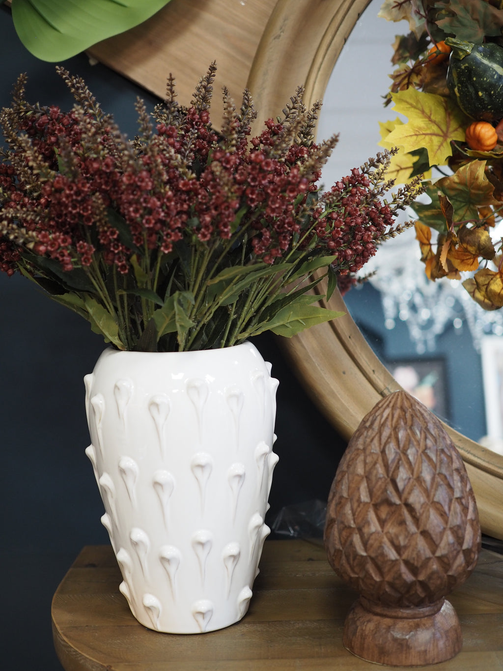 Burgundy mini bell flower spray